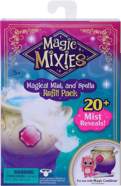 Lot Magic Mixies Magical Misting Cauldron with Interactive Plush Toy Blue  Refill